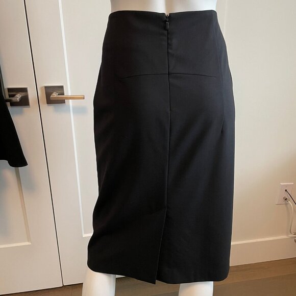 Hugo Boss Designer Vtg Nautical Inspired Virgin Wool Pencil Skirt Navy Sz 10 - Picture 6 of 12
